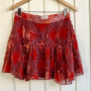 Urban Outfitters Burnout Velvet Flippy Mini Skirt
